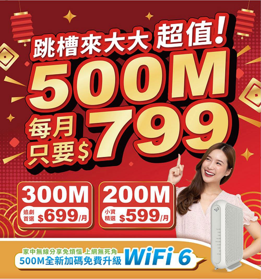 大大寬頻500M升級W-Fi6